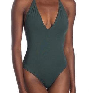 ONIA- Nina Halter One-piece Swim, Moss Green (NWT)